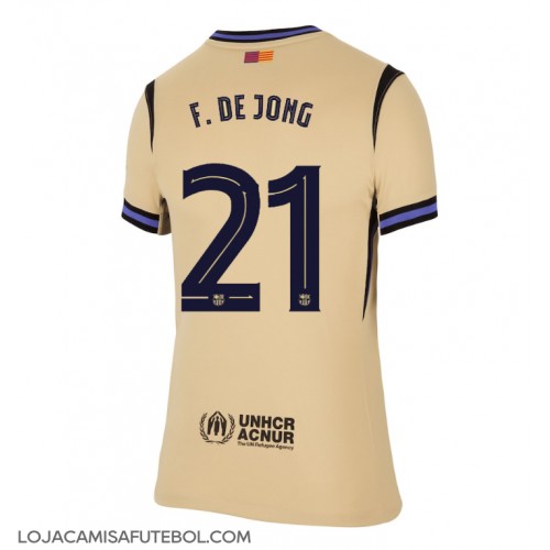 Camisa de Futebol Barcelona Frenkie de Jong #21 Equipamento Secundário Mulheres 2025-26 Manga Curta